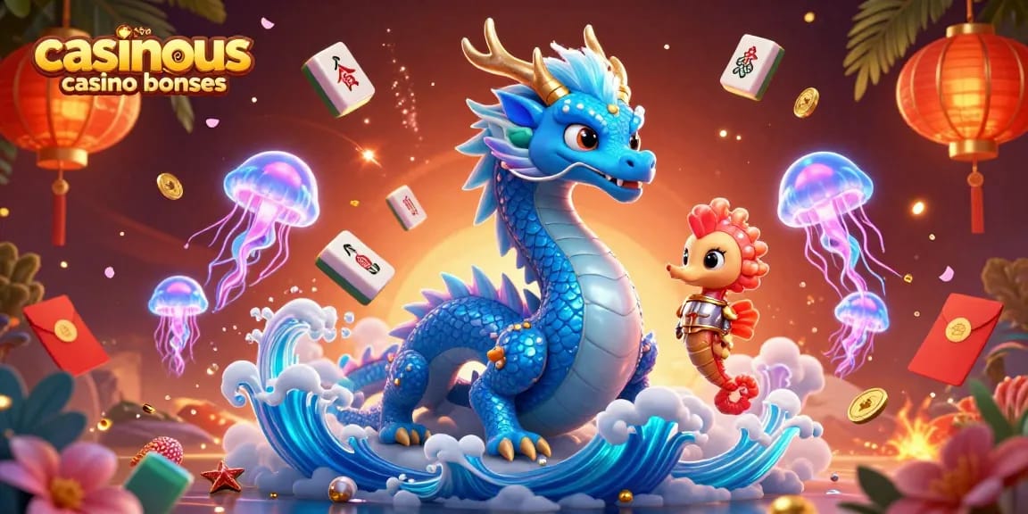 Experience casinous.com casino bonuses with exciting characters and festive gaming elements in a vibrant 3D illustration.