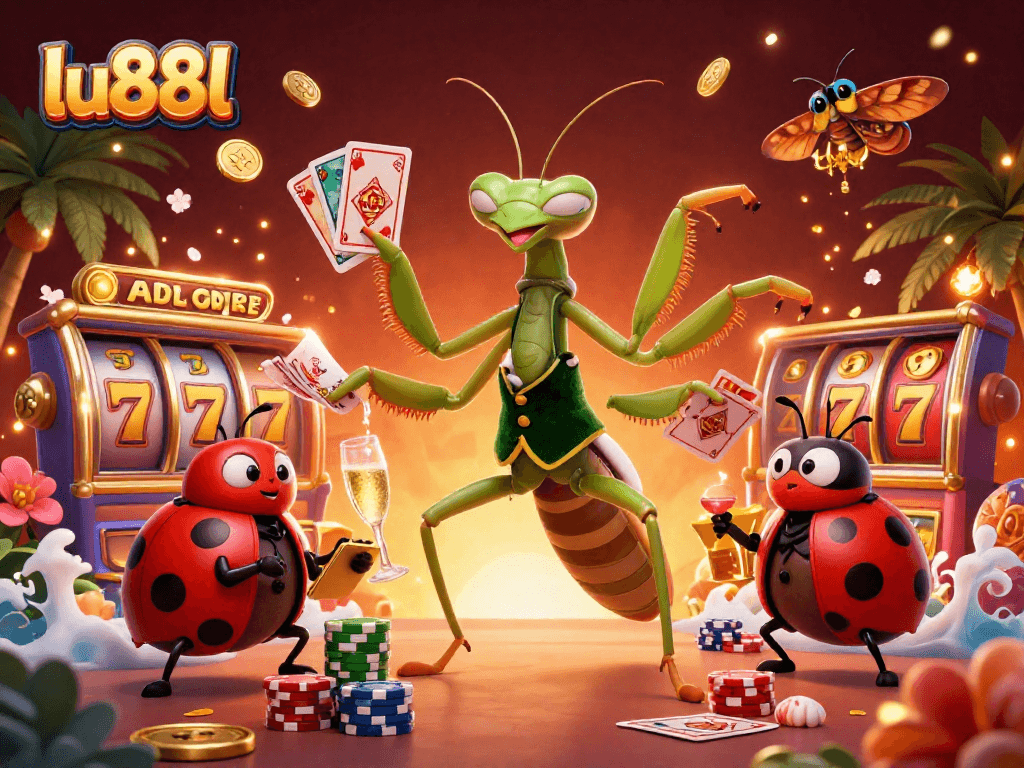Experience thrilling gameplay at lu88l with a vibrant casino atmosphere featuring a lively mantis dealer.