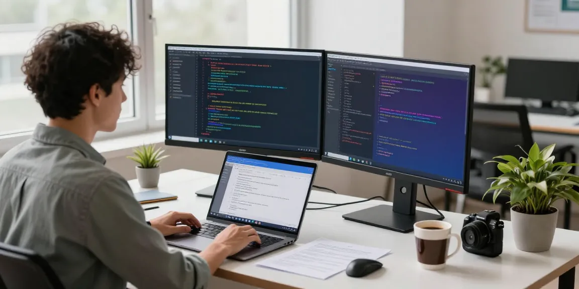 Set up showing a developer customizing Telegram Chinese interface in a modern tech workspace.