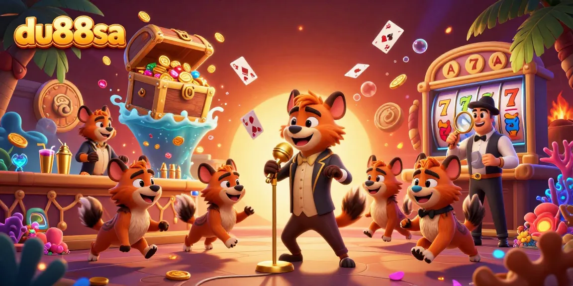 Engage with du88sa at a vibrant casino club, featuring hyenas in comedic roles and dynamic game elements.
